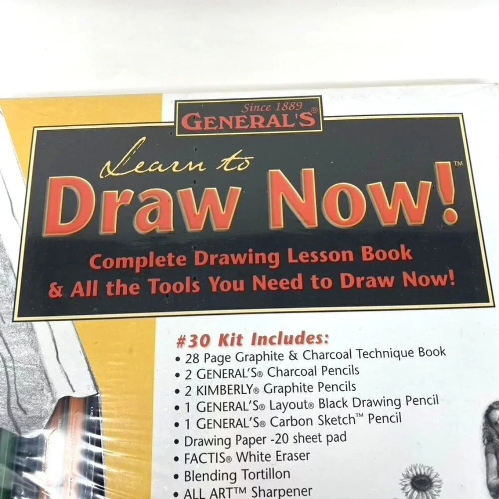 General's Learn To Draw Now! Kit #30 Lesson Book & Tools Beginners & Artists